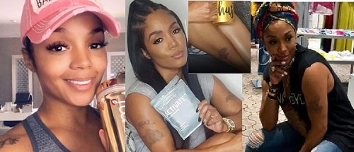 A picture of all tattoos of Rasheeda.